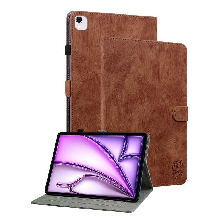 For iPad Air 13 2024 Embossed Tiger Pattern Leather Tablet Case(Brown) - iPad Air 13 2024 Cases by PMC Jewellery | Online Shopping South Africa | PMC Jewellery | Buy Now Pay Later Mobicred