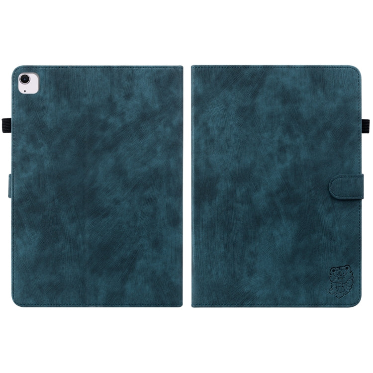 For iPad Air 11 2025 / 2024 Embossed Tiger Pattern Leather Tablet Case(Dark Blue) - iPad Air 11 2025 / 2024 Cases by PMC TechLife | Online Shopping South Africa | PMC TechLife | Buy Now Pay Later Mobicred
