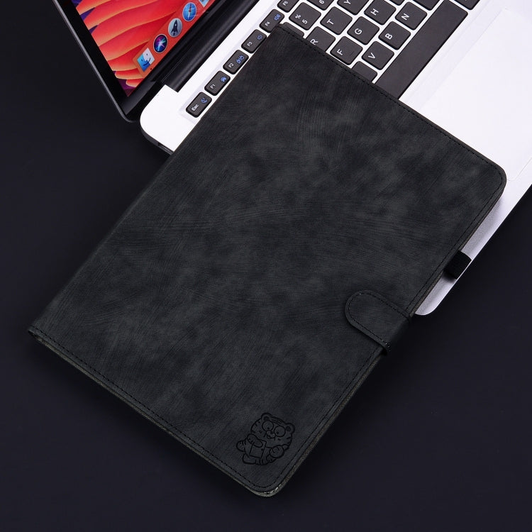 For iPad Air 11 2024 Embossed Tiger Pattern Leather Tablet Case(Black) - iPad Air 11 2024 Cases by PMC TechLife | Online Shopping South Africa | PMC TechLife | Buy Now Pay Later Mobicred