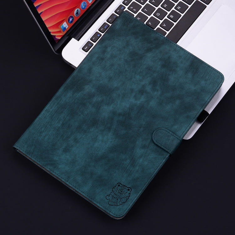 For iPad Pro 11 2024 Embossed Tiger Pattern Leather Tablet Case(Dark Blue) - iPad Pro 11 2024 Cases by PMC TechLife | Online Shopping South Africa | PMC TechLife | Buy Now Pay Later Mobicred