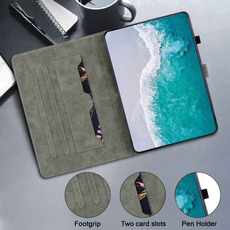 For iPad Air 11 2025 / 2024 Embossed Tiger Pattern Leather Tablet Case(Dark Green) - free shipping - PMC TechLife - Order now!