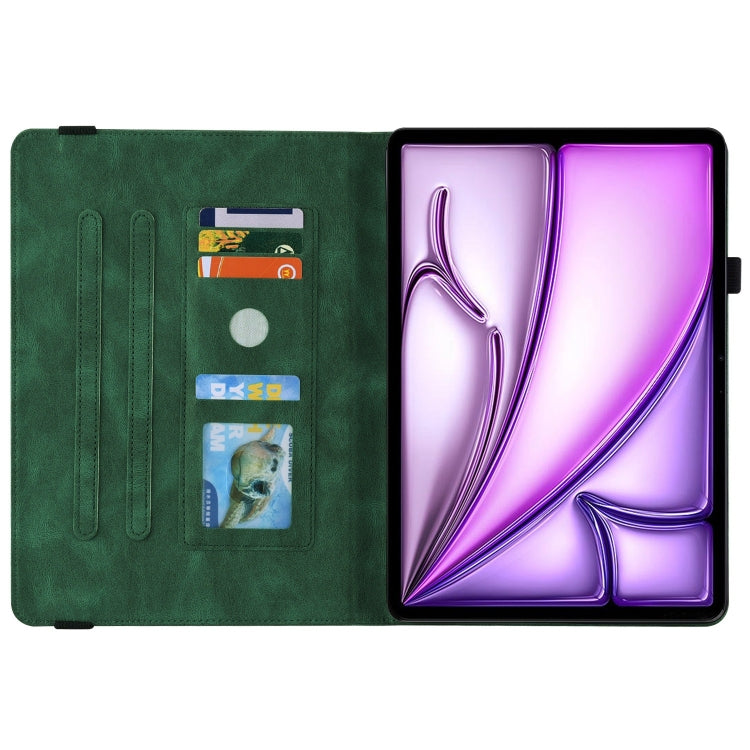 For iPad Air 11 2024 Butterfly Flower Embossed Leather Tablet Case(Green) - iPad Air 11 2024 Cases by PMC TechLife | Online Shopping South Africa | PMC TechLife | Buy Now Pay Later Mobicred