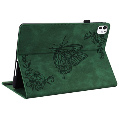 For iPad Pro 11 2024 Butterfly Flower Embossed Leather Tablet Case(Green) - iPad Pro 11 2024 Cases by PMC Jewellery | Online Shopping South Africa | PMC Jewellery | Buy Now Pay Later Mobicred