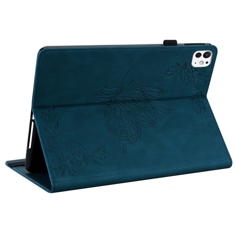 For iPad Pro 11 2024 Butterfly Flower Embossed Leather Tablet Case(Blue) - iPad Pro 11 2024 Cases by PMC Jewellery | Online Shopping South Africa | PMC Jewellery | Buy Now Pay Later Mobicred