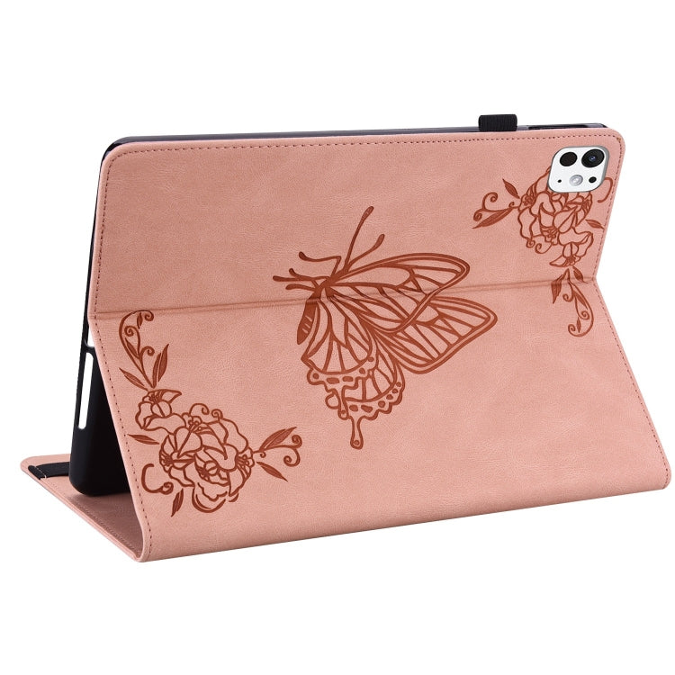 For iPad Pro 11 2024 Butterfly Flower Embossed Leather Tablet Case(Rose Gold) - iPad Pro 11 2024 Cases by PMC Jewellery | Online Shopping South Africa | PMC Jewellery | Buy Now Pay Later Mobicred