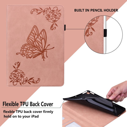 For iPad Pro 11 2024 Butterfly Flower Embossed Leather Tablet Case(Rose Gold) - iPad Pro 11 2024 Cases by PMC Jewellery | Online Shopping South Africa | PMC Jewellery | Buy Now Pay Later Mobicred