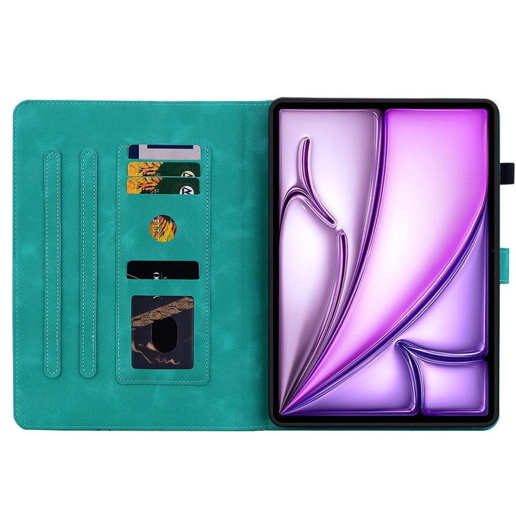 For iPad Air 13 2025 / 2024 Lily Embossed Leather Smart Tablet Case(Green) - iPad Air 13 2025 / 2024 Cases by PMC TechLife | Online Shopping South Africa | PMC TechLife | Buy Now Pay Later Mobicred