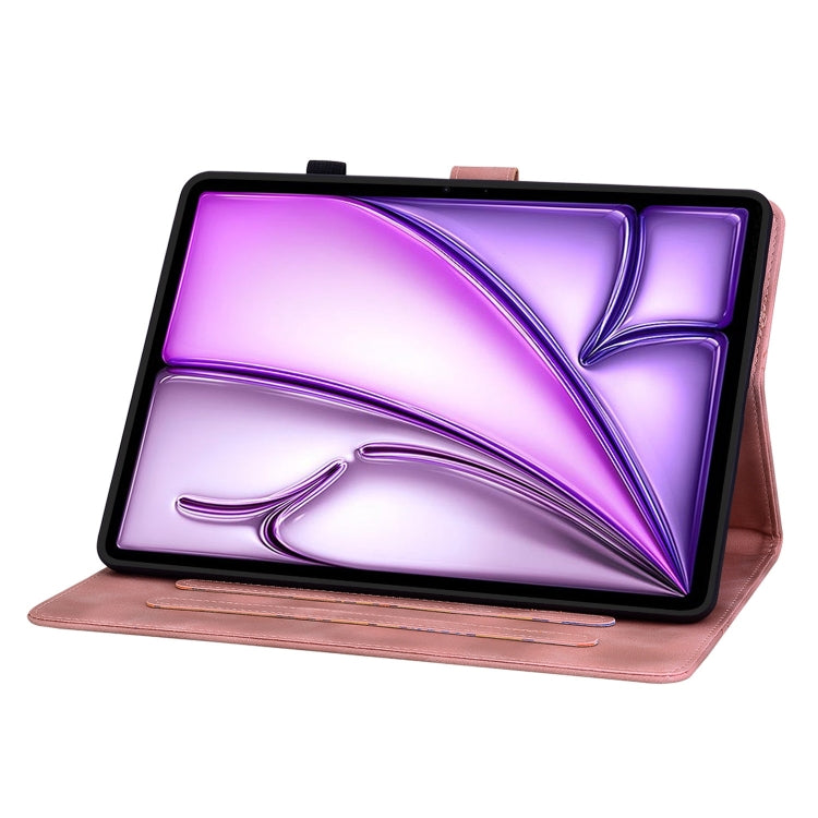 For iPad Air 13 2024 Lily Embossed Leather Smart Tablet Case(Pink) - iPad Air 13 2024 Cases by PMC Jewellery | Online Shopping South Africa | PMC Jewellery | Buy Now Pay Later Mobicred