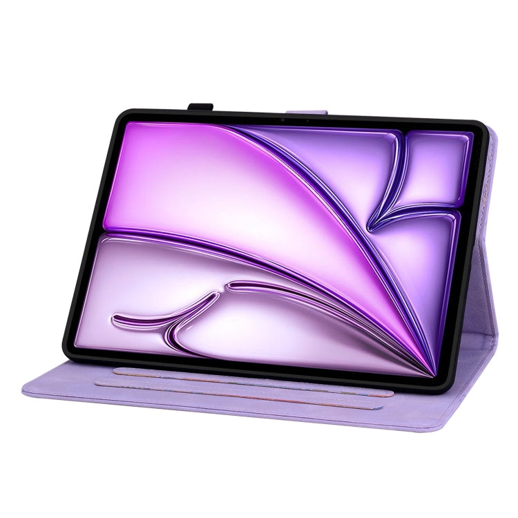 For iPad Air 13 2024 Lily Embossed Leather Smart Tablet Case(Purple) - iPad Air 13 2024 Cases by PMC Jewellery | Online Shopping South Africa | PMC Jewellery | Buy Now Pay Later Mobicred