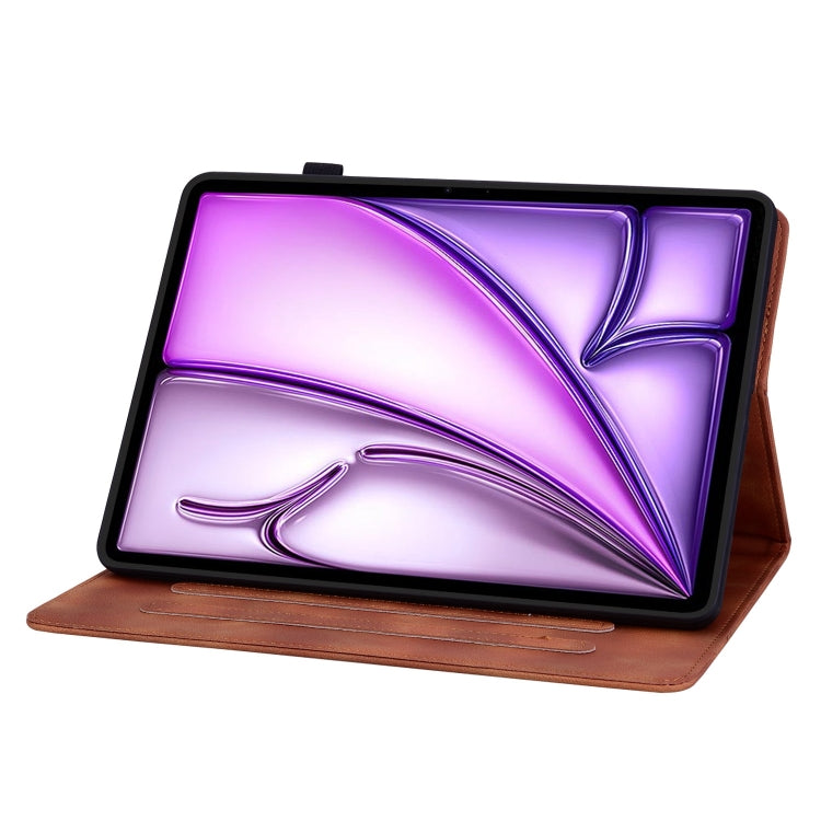 For iPad Air 11 2025 / 2024 Lily Embossed Leather Smart Tablet Case(Brown) - iPad Air 11 2025 / 2024 Cases by PMC TechLife | Online Shopping South Africa | PMC TechLife | Buy Now Pay Later Mobicred