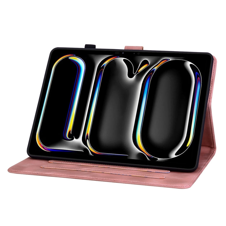 For iPad Pro 11 2024 Lily Embossed Leather Smart Tablet Case(Pink) - iPad Pro 11 2024 Cases by PMC TechLife | Online Shopping South Africa | PMC TechLife | Buy Now Pay Later Mobicred