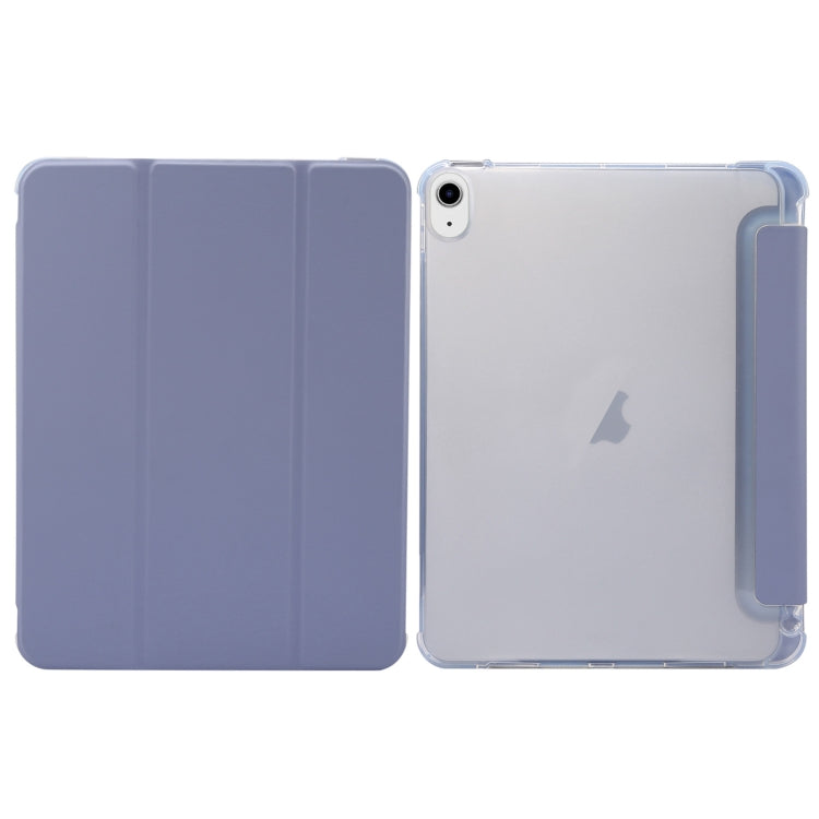 For iPad Air 11 2025 / 2024 3-folding Electric Pressed Skin Texture Leather Tablet Case(Lavender) - More iPad Cases by PMC TechLife | Online Shopping South Africa | PMC TechLife | Buy Now Pay Later Mobicred