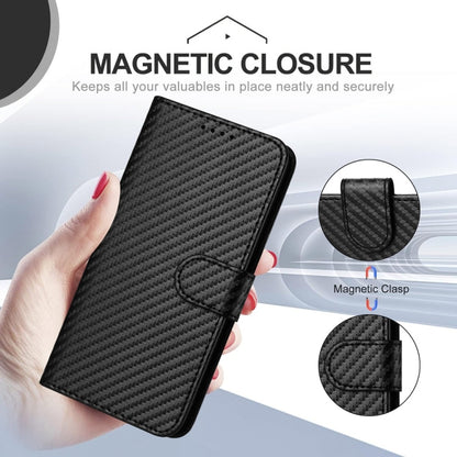 For iPhone 16 YX0070 Carbon Fiber Buckle Leather Phone Case with Lanyard(Black) - iPhone 16 Cases by PMC Jewellery | Online Shopping South Africa | PMC Jewellery | Buy Now Pay Later Mobicred