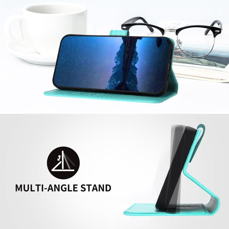 For iPhone 17 YX0070 Carbon Fiber Buckle Leather Phone Case with Lanyard(Light Blue) - free shipping - PMc TechLife - Order now!