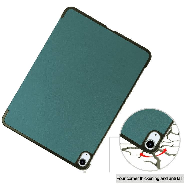 For iPad Air 13 2024 Custer Pure Color 3-Fold Holder Smart Leather Tablet Case(Dark Green) - iPad Air 13 2024 Cases by PMC Jewellery | Online Shopping South Africa | PMC Jewellery | Buy Now Pay Later Mobicred