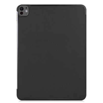 For iPad Pro 13 2024 Custer Pure Color 3-Fold Holder Smart Leather Tablet Case(Black) - iPad Pro 13 2024 Cases by PMC Jewellery | Online Shopping South Africa | PMC Jewellery | Buy Now Pay Later Mobicred