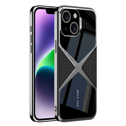 For iPhone 14 GKK Leather Electroplating Supersonic Speed Shockproof Phone Case(Carbon Fibre) - iPhone 14 Cases by GKK | Online Shopping South Africa | PMC Jewellery | Buy Now Pay Later Mobicred