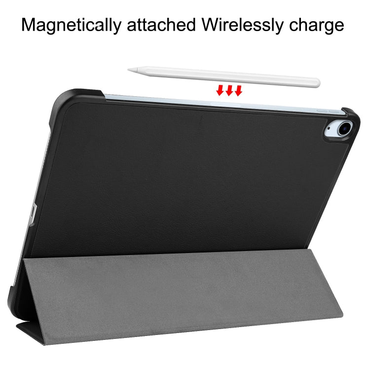 For iPad Air 11 2024 Custer Pure Color 3-Fold Holder Smart Leather Tablet Case(Black) - iPad Air 11 2024 Cases by PMC TechLife | Online Shopping South Africa | PMC TechLife | Buy Now Pay Later Mobicred