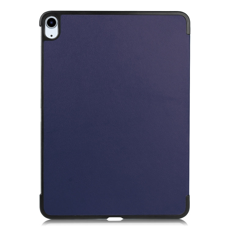 For iPad Air 11 2024 Custer Pure Color 3-Fold Holder Smart Leather Tablet Case(Blue) - iPad Air 11 2024 Cases by PMC TechLife | Online Shopping South Africa | PMC TechLife | Buy Now Pay Later Mobicred