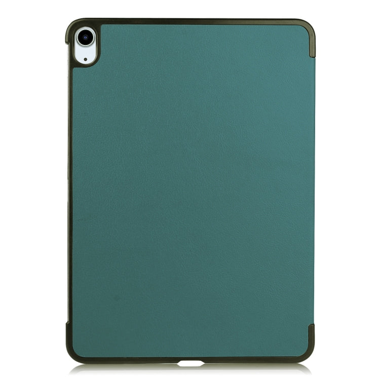 For iPad Air 11 2024 Custer Pure Color 3-Fold Holder Smart Leather Tablet Case(Dark Green) - iPad Air 11 2024 Cases by PMC Jewellery | Online Shopping South Africa | PMC Jewellery | Buy Now Pay Later Mobicred