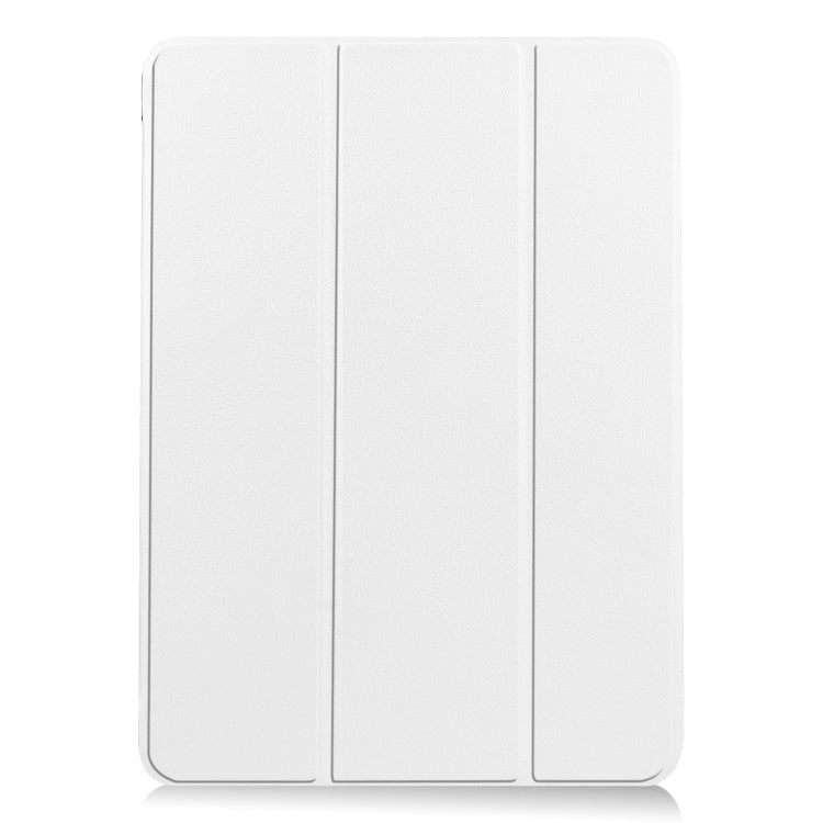 For iPad Air 11 2024 Custer Pure Color 3-Fold Holder Smart Leather Tablet Case(White) - iPad Air 11 2024 Cases by PMC Jewellery | Online Shopping South Africa | PMC Jewellery | Buy Now Pay Later Mobicred