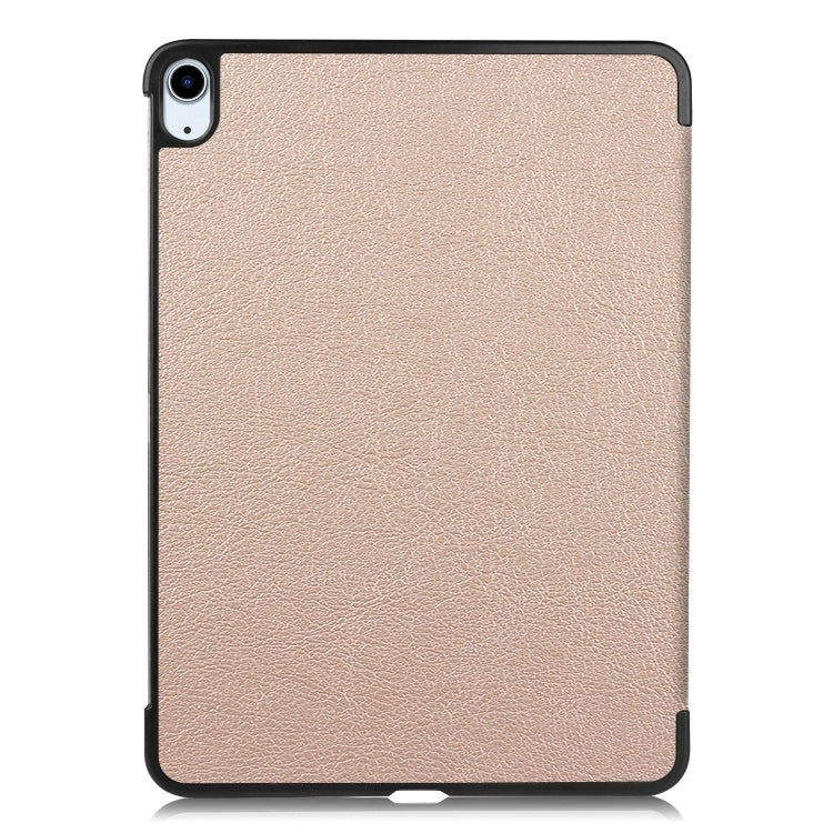 For iPad Air 11 2025 / 2024 Custer Pure Color 3-Fold Holder Smart Leather Tablet Case(Gold) - iPad Air 11 2025 / 2024 Cases by PMC TechLife | Online Shopping South Africa | PMC TechLife | Buy Now Pay Later Mobicred