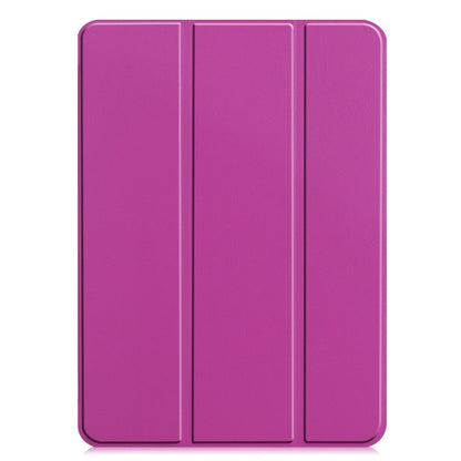 For iPad Pro 11 2024 Custer Pure Color 3-Fold Holder Smart Leather Tablet Case(Purple) - iPad Pro 11 2024 Cases by PMC Jewellery | Online Shopping South Africa | PMC Jewellery | Buy Now Pay Later Mobicred