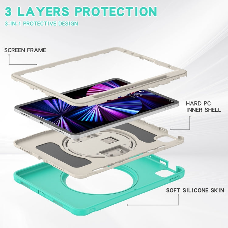 For iPad Pro 11 2024 Spider Wheel Silicone Hybrid PC Tablet Case(Mint Green) - iPad Pro 11 2024 Cases by PMC Jewellery | Online Shopping South Africa | PMC Jewellery | Buy Now Pay Later Mobicred