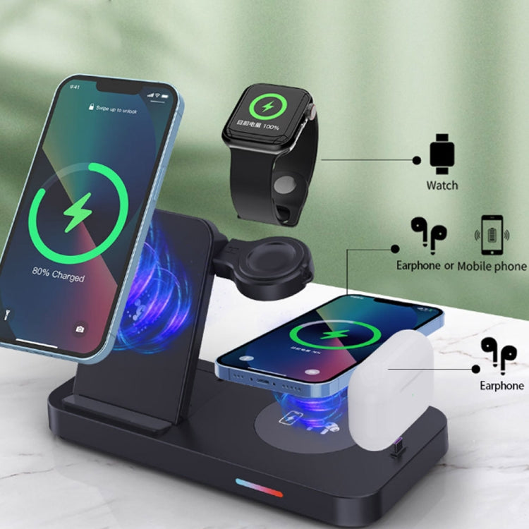 For Samsung Series 3 in 1 15W Earphones/Phones/Watch Fold Wireless Charger Stand(White) - Multifunction Charger by PMC Jewellery | Online Shopping South Africa | PMC Jewellery | Buy Now Pay Later Mobicred