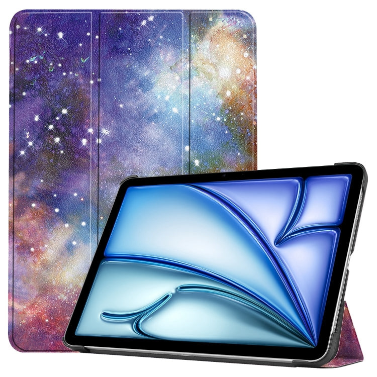 For iPad Air 13 2024 Custer Painted 3-Fold Holder Smart Leather Tablet Case(Milky Way Nebula) - iPad Air 13 2024 Cases by PMC Jewellery | Online Shopping South Africa | PMC Jewellery | Buy Now Pay Later Mobicred