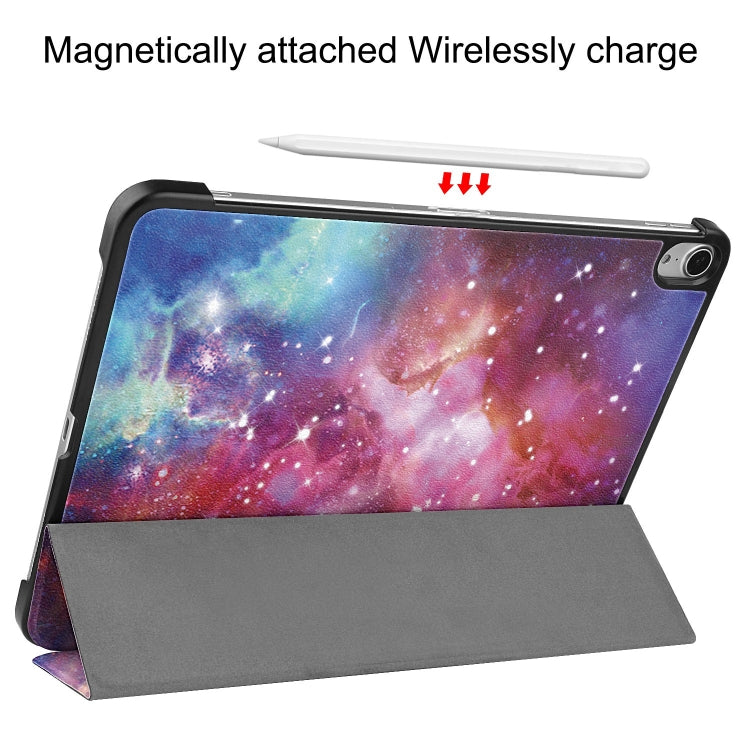 For iPad Air 13 2024 Custer Painted 3-Fold Holder Smart Leather Tablet Case(Milky Way Nebula) - iPad Air 13 2024 Cases by PMC Jewellery | Online Shopping South Africa | PMC Jewellery | Buy Now Pay Later Mobicred