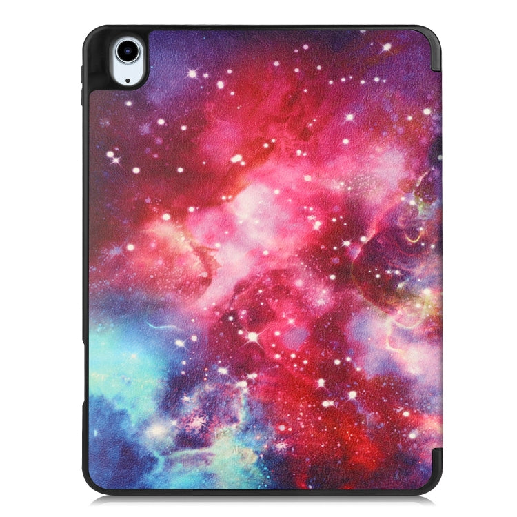 For iPad Air 11 2024 Custer Painted 3-Fold Holder Smart Leather Tablet Case(Milky Way Nebula) - iPad Air 11 2024 Cases by PMC Jewellery | Online Shopping South Africa | PMC Jewellery | Buy Now Pay Later Mobicred