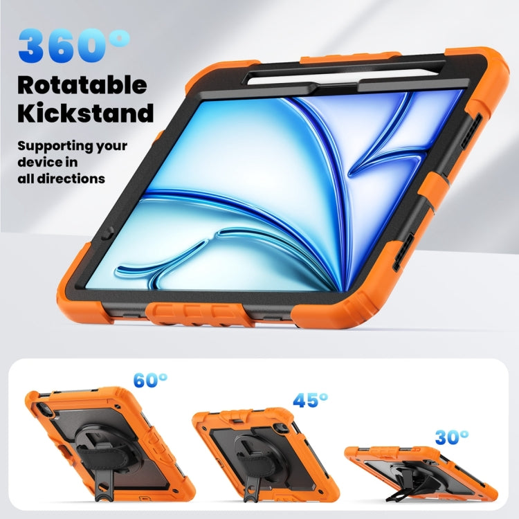 For iPad Air 11 2024 / Air 11 2025 Silicone Hybrid PC Tablet Protective Case(Orange+Black) - iPad Air 11 2025 / 2024 Cases by PMC TechLife | Online Shopping South Africa | PMC TechLife | Buy Now Pay Later Mobicred