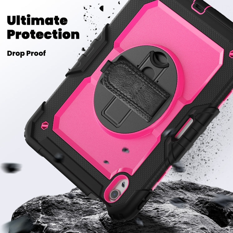 For iPad Air 11 2024 Silicone + PC Tablet Protective Case(Rose Red+Black) - iPad Air 11 2024 Cases by PMC TechLife | Online Shopping South Africa | PMC TechLife | Buy Now Pay Later Mobicred