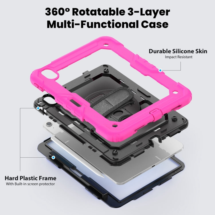 For iPad Air 11 2024 Silicone + PC Tablet Protective Case(Black+Rose Red) - iPad Air 11 2024 Cases by PMC TechLife | Online Shopping South Africa | PMC TechLife | Buy Now Pay Later Mobicred