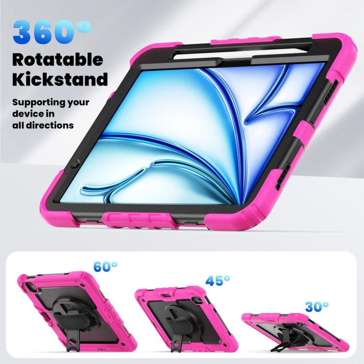 For iPad Air 11 2024 Silicone + PC Tablet Protective Case(Black+Rose Red) - iPad Air 11 2024 Cases by PMC TechLife | Online Shopping South Africa | PMC TechLife | Buy Now Pay Later Mobicred