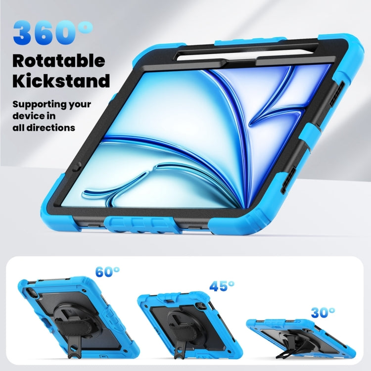 For iPad Air 11 2024 / Air 11 2025 Silicone Hybrid PC Tablet Protective Case(Black+Light Blue) - iPad Air 11 2025 / 2024 Cases by PMC TechLife | Online Shopping South Africa | PMC TechLife | Buy Now Pay Later Mobicred
