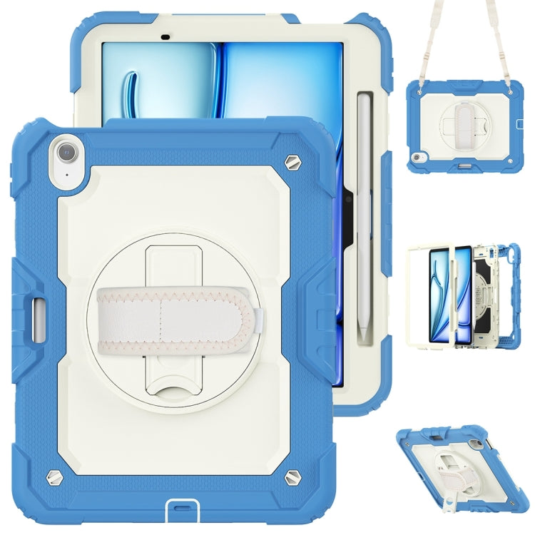 For iPad Air 11 2024 / Air 11 2025 Silicone Hybrid PC Tablet Protective Case(Cream+Navy Blue) - iPad Air 11 2025 / 2024 Cases by PMC TechLife | Online Shopping South Africa | PMC TechLife | Buy Now Pay Later Mobicred