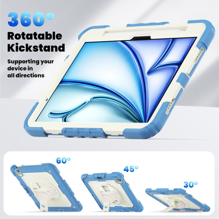 For iPad Air 11 2024 / Air 11 2025 Silicone Hybrid PC Tablet Protective Case(Cream+Navy Blue) - iPad Air 11 2025 / 2024 Cases by PMC TechLife | Online Shopping South Africa | PMC TechLife | Buy Now Pay Later Mobicred
