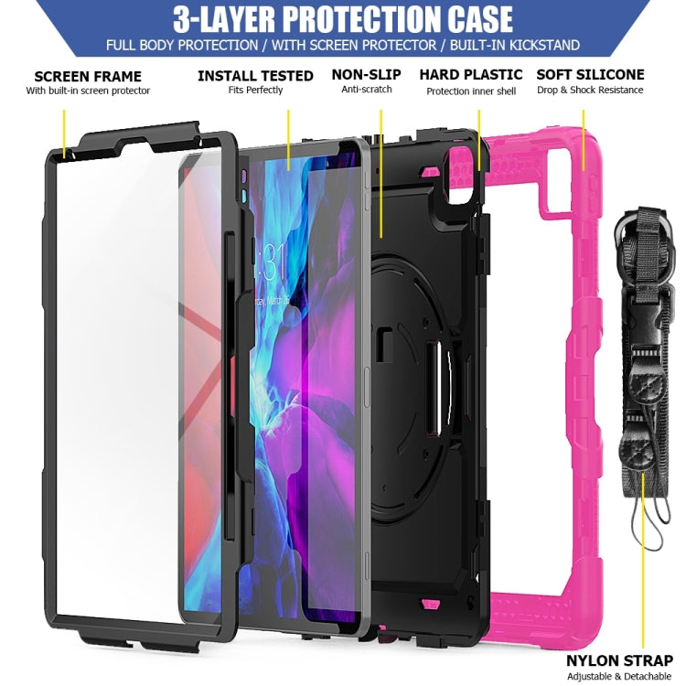 For iPad Pro 13 2024 Silicone + PC Tablet Protective Case(Black+Rose Red) - iPad Pro 13 2024 Cases by PMC TechLife | Online Shopping South Africa | PMC TechLife | Buy Now Pay Later Mobicred