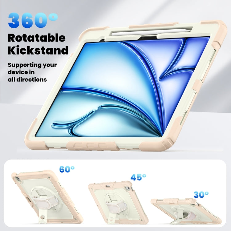 For iPad Air 13 2024 Silicone + PC Tablet Protective Case(Cream+Rose Gold) - iPad Air 13 2024 Cases by PMC Jewellery | Online Shopping South Africa | PMC Jewellery | Buy Now Pay Later Mobicred