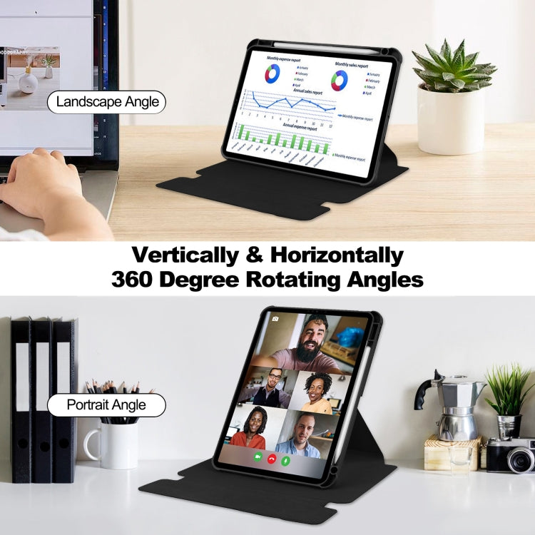 For iPad Pro 13 2024 Transparent Rotation Smart Leather Tablet Case with Keyboard(Black) - iPad Pro 13 2024 Cases by PMC TechLife | Online Shopping South Africa | PMC TechLife | Buy Now Pay Later Mobicred