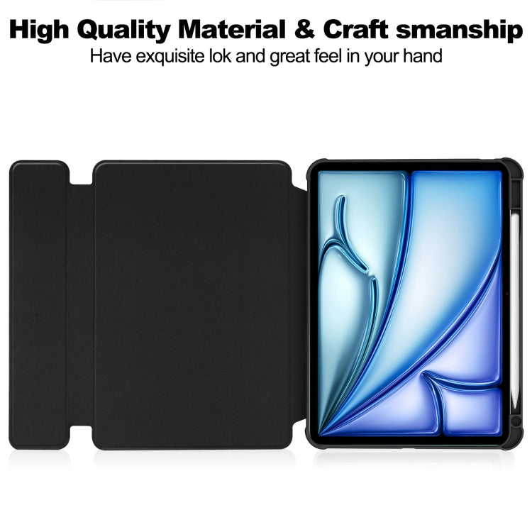 For iPad Air 13 2025 / 2024 Transparent Rotation Smart Leather Tablet Case with Keyboard(Black) - iPad Air 13 2025 / 2024 Cases by PMC TechLife | Online Shopping South Africa | PMC TechLife | Buy Now Pay Later Mobicred
