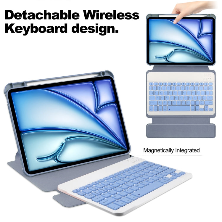 For iPad Air 13 2024 Transparent Rotation Smart Leather Tablet Case with Keyboard(Lavender) - iPad Air 13 2024 Cases by PMC TechLife | Online Shopping South Africa | PMC TechLife | Buy Now Pay Later Mobicred