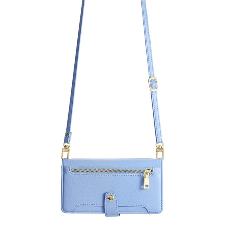 For Google Pixel 9 Pro XL Sheep Texture Cross-body Zipper Wallet Leather Phone Case(Blue) - Google Cases by PMC TechLife | Online Shopping South Africa | PMC TechLife | Buy Now Pay Later Mobicred