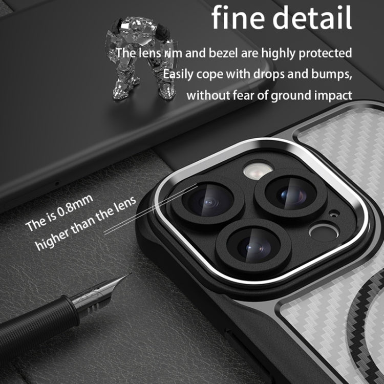For iPhone 16 Pro Carbon Fiber Texture MagSafe Translucent Phone Case(Green) - iPhone 16 Pro Cases by PMC TechLife | Online Shopping South Africa | PMC TechLife | Buy Now Pay Later Mobicred
