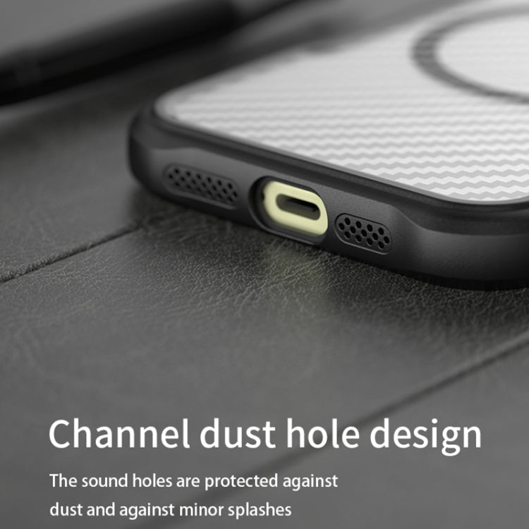 For iPhone 16 Pro Carbon Fiber Texture MagSafe Translucent Phone Case(Green) - iPhone 16 Pro Cases by PMC TechLife | Online Shopping South Africa | PMC TechLife | Buy Now Pay Later Mobicred