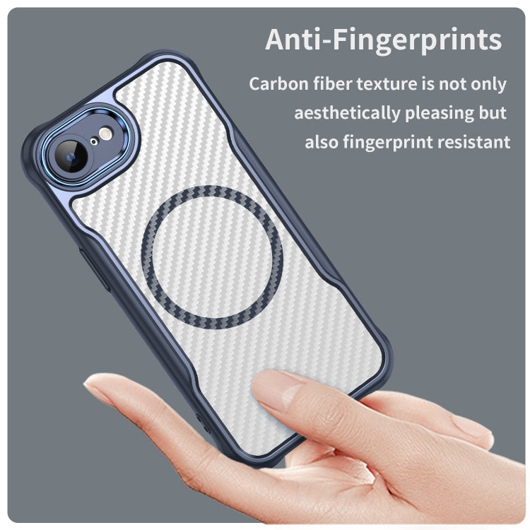 For iPhone 16e Carbon Fiber Texture MagSafe Translucent Phone Case(Blue) - free shipping - PMC TechLife - Order now!