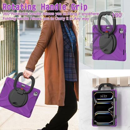 For iPad Pro 11 2024 Silicone Hybrid PC Tablet Case with Holder & Shoulder Strap(Purple) - iPad Pro 11 2024 Cases by PMC Jewellery | Online Shopping South Africa | PMC Jewellery | Buy Now Pay Later Mobicred