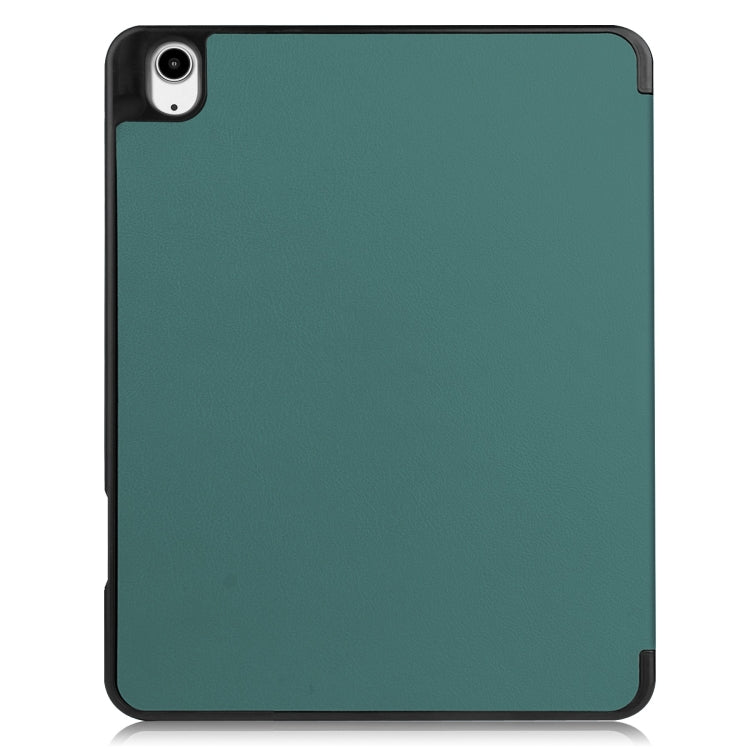 For iPad Air 13 2024 Custer TPU Pure Color 3-Fold Holder Smart Leather Tablet Case with Pen Tray(Dark Green) - iPad Air 13 2024 Cases by PMC Jewellery | Online Shopping South Africa | PMC Jewellery | Buy Now Pay Later Mobicred
